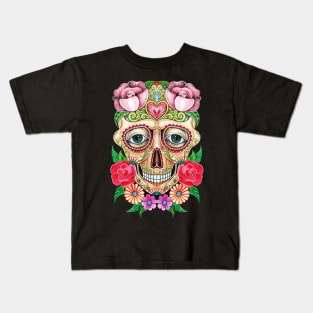 Sugar skull fancy day of the dead. Kids T-Shirt